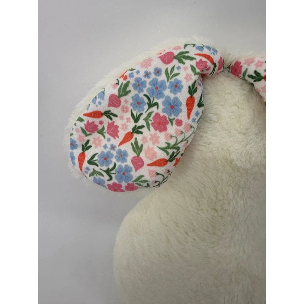 Target Bullseye Easter Bunny Rabbit Stuffed Animal Cream Floral Spring‎ Decor